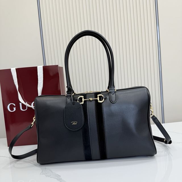 GG original calfskin borsetto large boston bag 866734 black