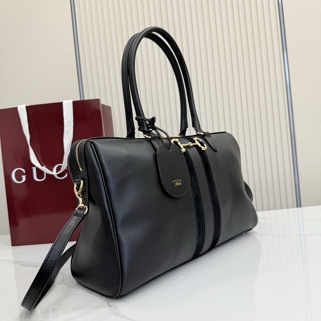 GG original calfskin borsetto large boston bag 866734 black