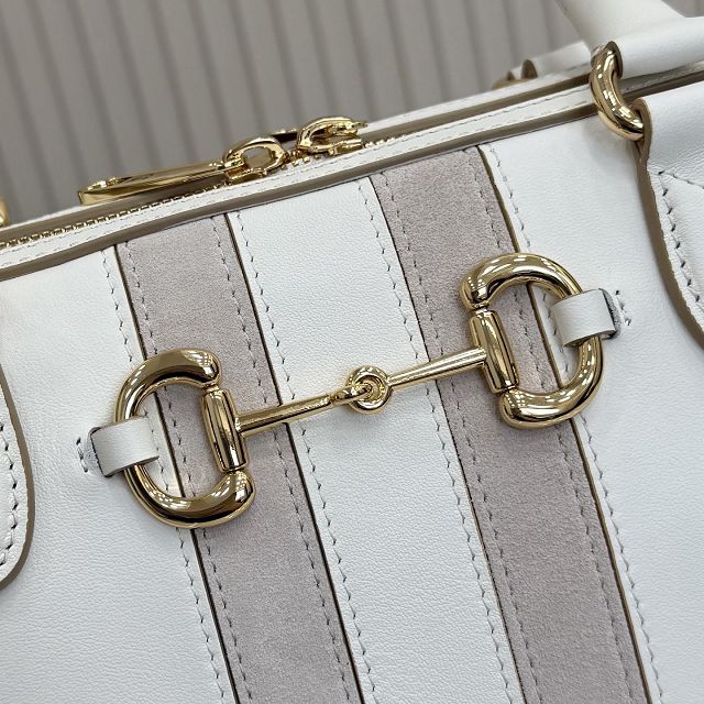 GG original calfskin borsetto large boston bag 866734 white