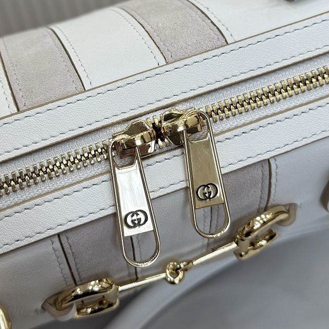 GG original calfskin borsetto large boston bag 866734 white
