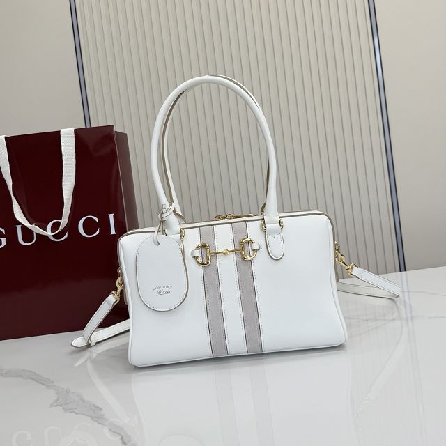 GG original calfskin borsetto medium boston bag 866732 white