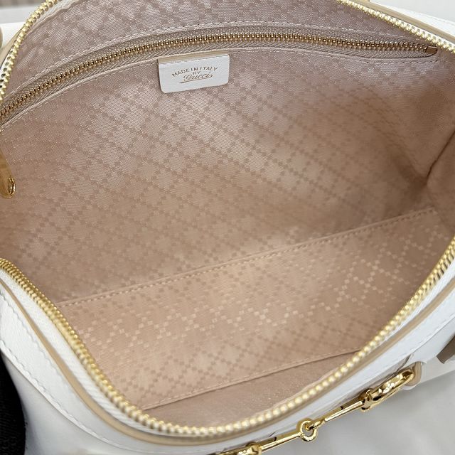 GG original calfskin borsetto medium boston bag 866732 white
