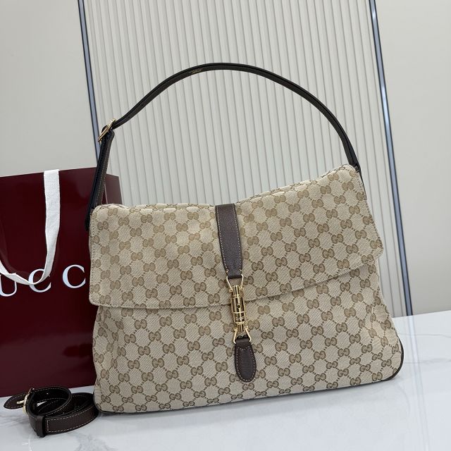 GG original canvas jackie flap large crossbody bag A005ZI sand