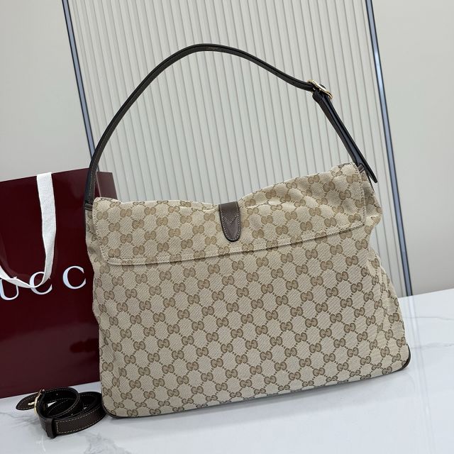 GG original canvas jackie flap large crossbody bag A005ZI sand