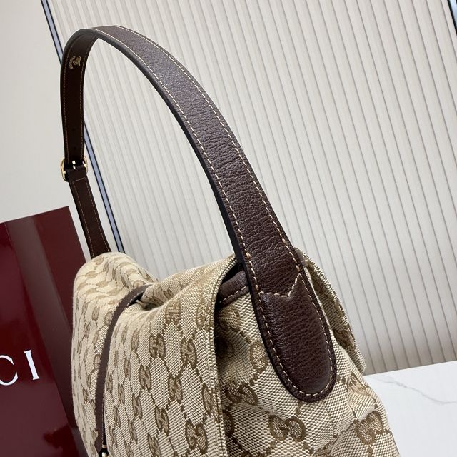 GG original canvas jackie flap large crossbody bag A005ZI sand