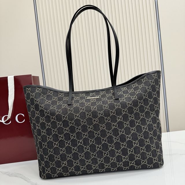 GG original denim tribeca large tote bag 874745 black