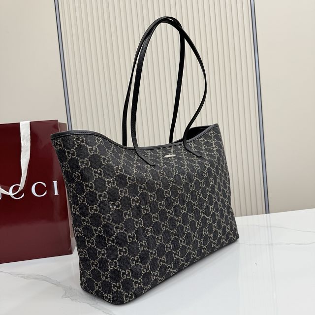 GG original denim tribeca large tote bag 874745 black