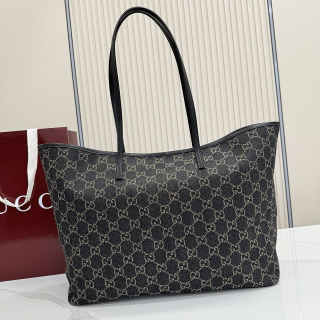 GG original denim tribeca large tote bag 874745 black