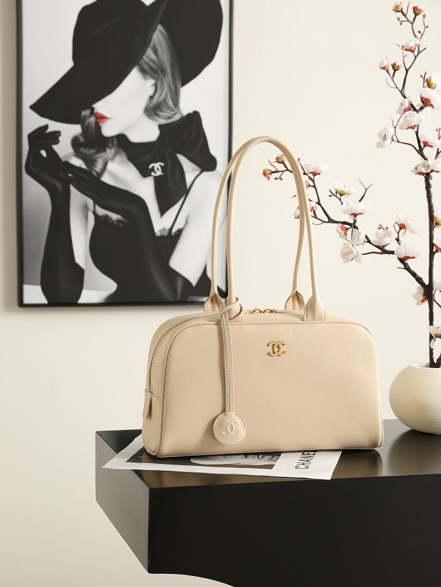 CC calfskin medium bowling bag AS6580 beige