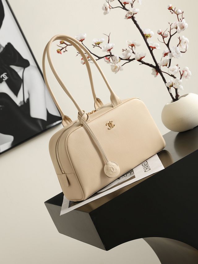 CC calfskin medium bowling bag AS6580 beige