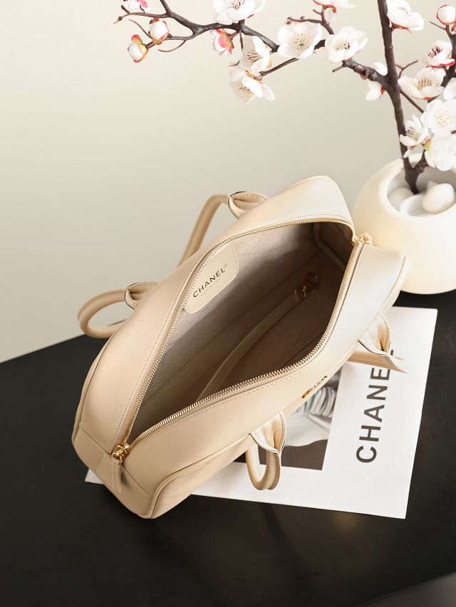 CC calfskin medium bowling bag AS6580 beige