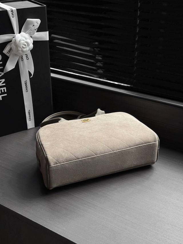CC suede calfskin medium bowling bag AS6580 grey