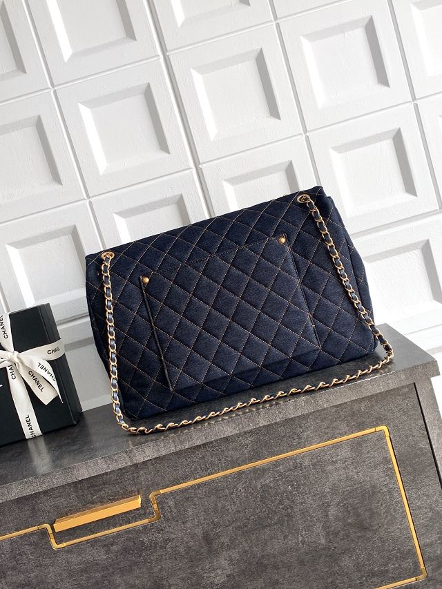 CC denim maxi flap bag AS6234 dark blue