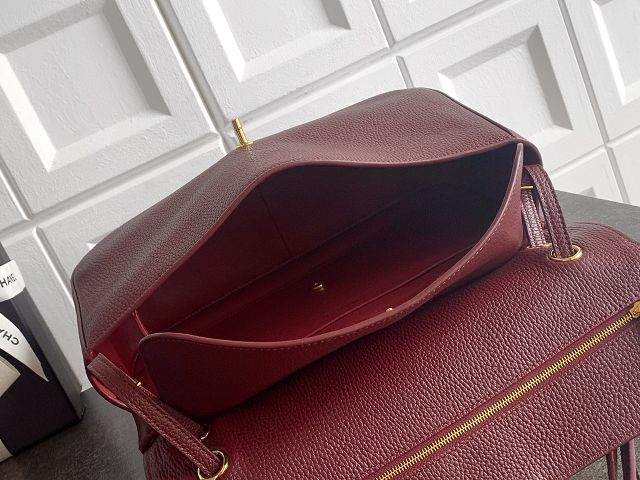 CC grained calfskin maxi flap bag AS6231 bordeaux