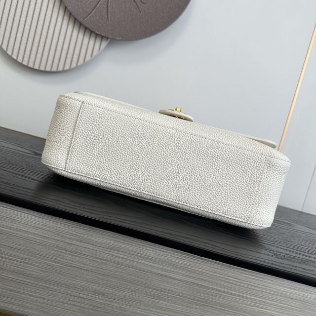CC grained calfskin maxi flap bag AS6231 white