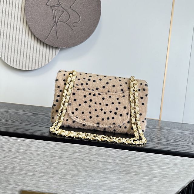 CC lambskin medium flap bag AS6513 beige