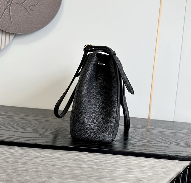 CC grained calfskin maxi flap bag AS6482 black
