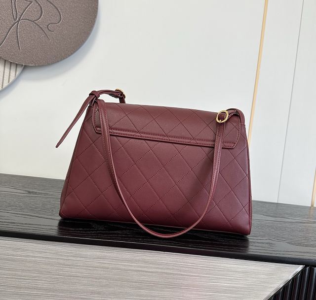 CC lambskin maxi flap bag AS6482 bordeaux