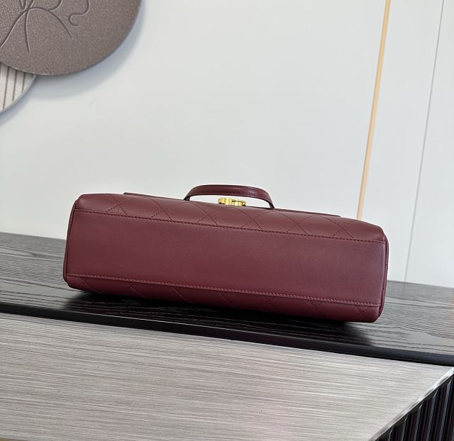 CC lambskin maxi flap bag AS6482 bordeaux