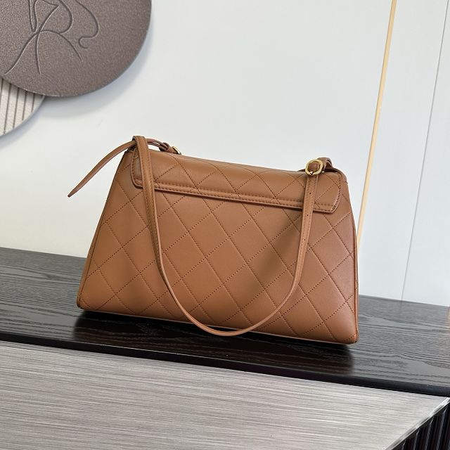 CC lambskin maxi flap bag AS6482 brown