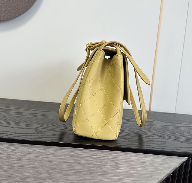 CC lambskin maxi flap bag AS6482 yellow