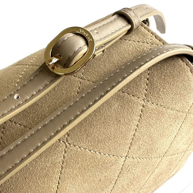 CC suede calfskin maxi flap bag AS6482 beige