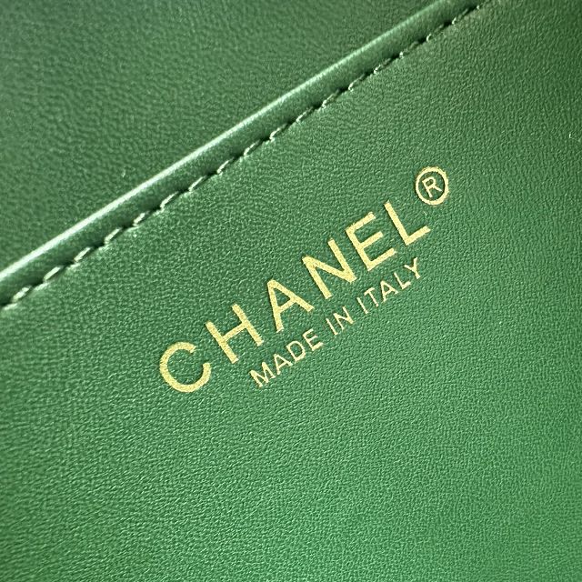 CC suede calfskin small flap bag AS6489 green