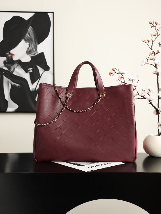 CC calfskin medium shopping bag AS6201 wine
