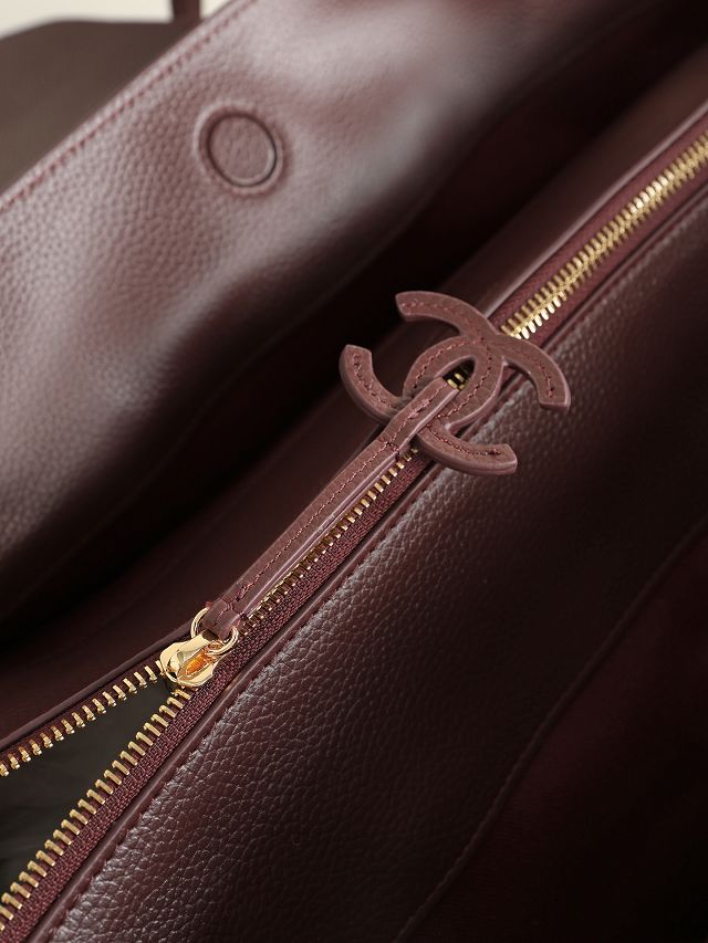 CC grained calfskin large shopping bag AS6245 bordeaux