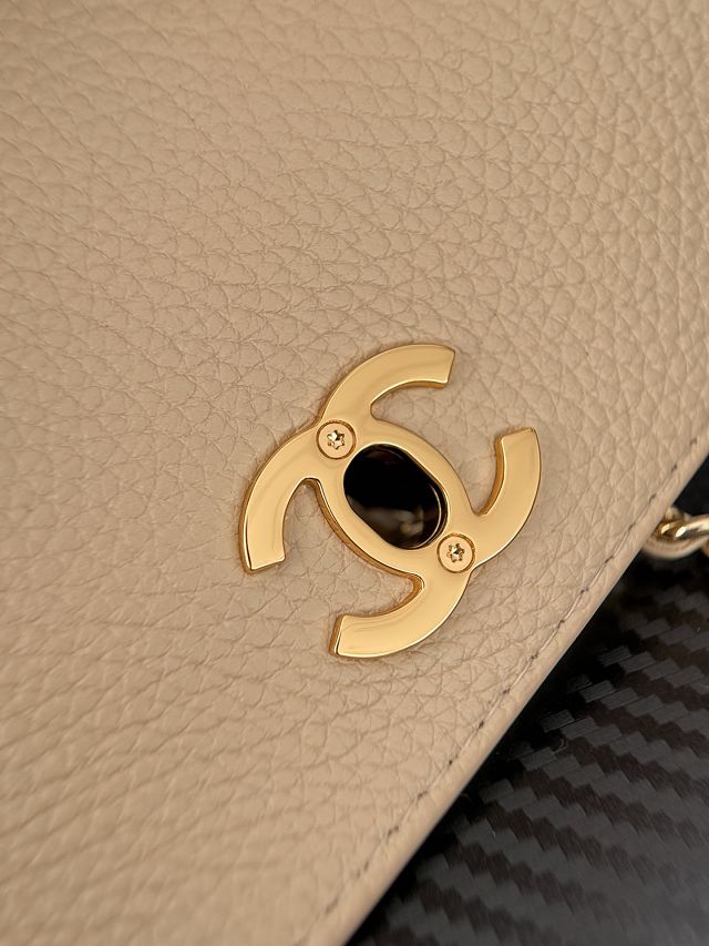 CC grained calfskin small tote bag AS6427 beige
