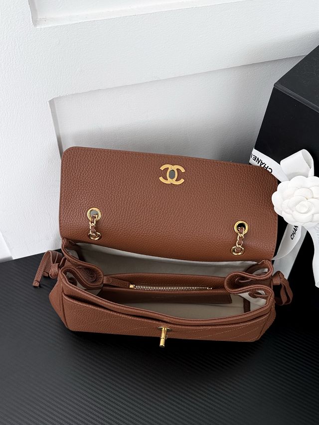 CC grained calfskin small tote bag AS6427 brown