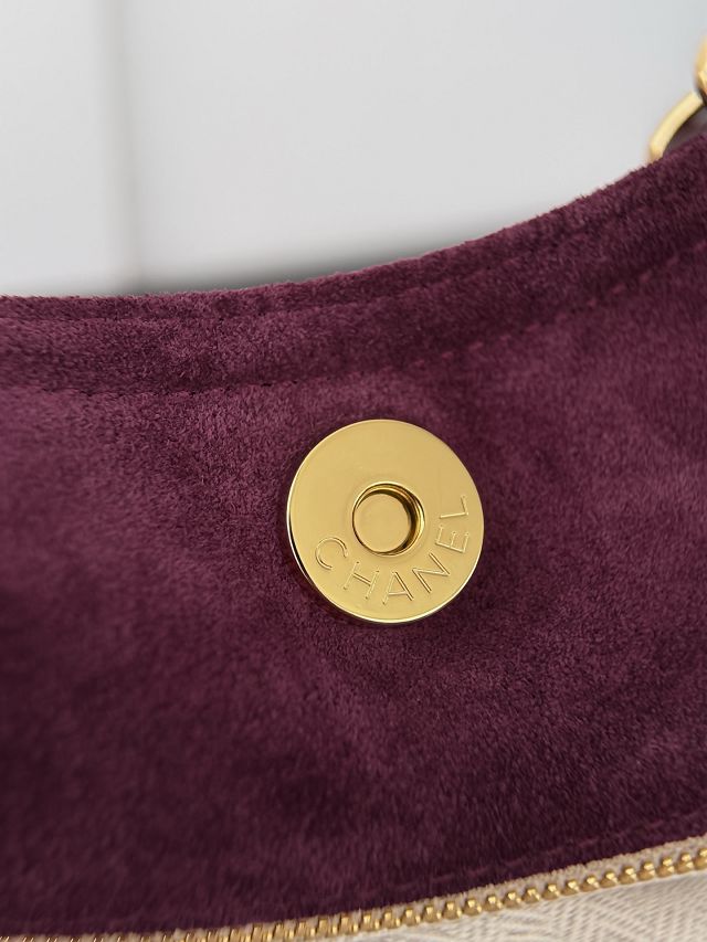 CC suede calfskin large shopping bag AS6475 burgundy