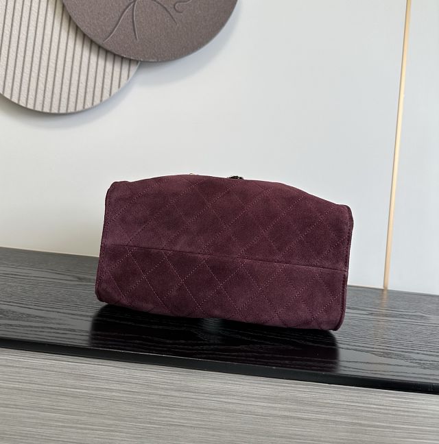 CC suede calfskin 25 small handbag AS5293 burgundy