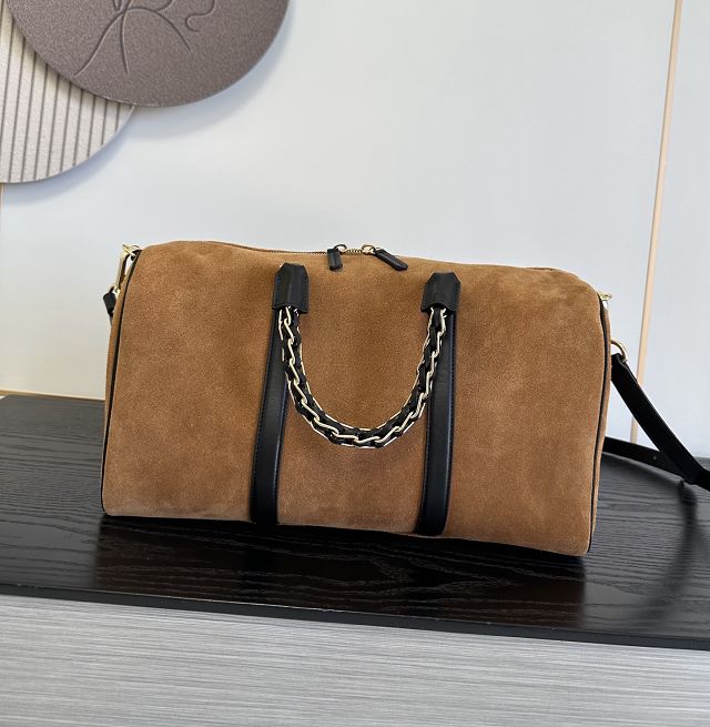 CC suede calfskin bowling bag AS6216 brown