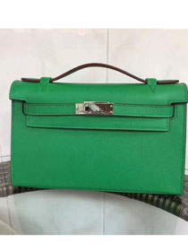 2017 hermes original epsom leather mini kelly 22 clutch K012 green