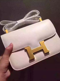 Hermes original box leather constance bag C024 white