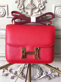 Hermes original epsom leather small constance bag C019 red