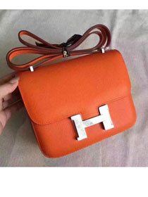 Hermes original epsom leather small constance bag C019 orange