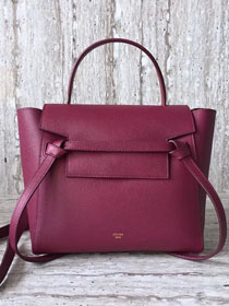 Celine original grained calfskin micro belt bag 189153 purple