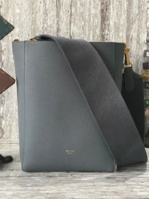 2018 celine original grained calfskin sangle small bucket bag 77426 gray