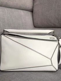Loewe original calfskin medium puzzle bag A510P49  white