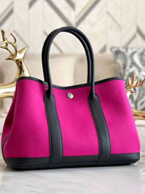 Hermes original canvas large garden party 36 bag G36 rose red