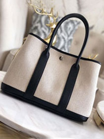 Hermes original canvas large garden party 36 bag G36 white&black 