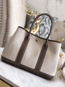 Hermes original canvas large garden party 36 bag G36 white&grey