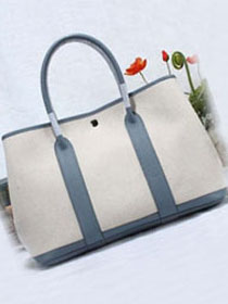 Hermes original canvas large garden party 36 bag G36 white&blue lin