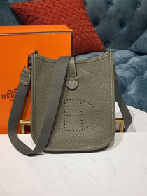 Hermes original togo leather mini evelyne tpm 17 shoulder bag E17 vert veronese