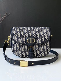 Dior original canvas medium bobby bag M9319 dark blue 