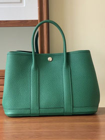 Hermes original togo leather garden party 36 bag G0360 emerald green