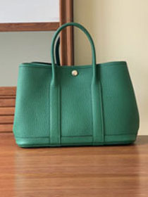 Hermes original togo leather small garden party 30 bag G0030 emerald green	