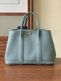 Hermes original togo leather small garden party 30 bag G0030 ciel